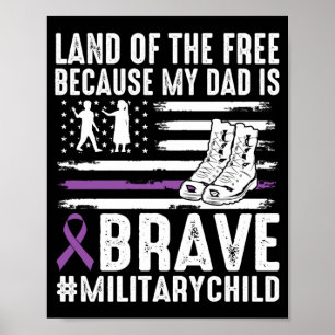 Land Van de Omdat Papa Dapper Trots Militair Kind Poster