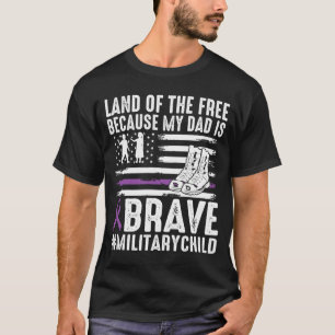 Land Van de Omdat Papa Dapper Trots Militair Kind T-shirt