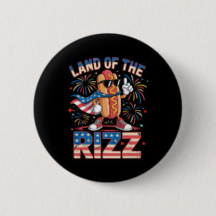 Land Van De Rizz Hotdog Grappige 4e Juli Amerikaan Ronde Button 5,7 Cm