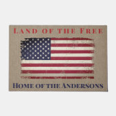 Land van de Vrije Amerikaanse Vlag Gepersonaliseer Deurmat (Voorkant)
