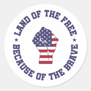 Land van de vrije Amerikaanse vlag Ronde Sticker