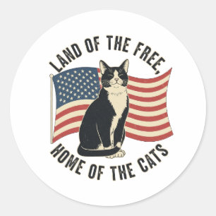 Land van de Vrije -  Patriottische Kat Sticker