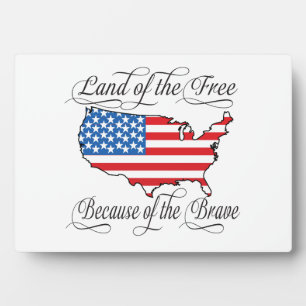 Land van de Vrije vanwege de Brave Patriotic US Fotoplaat