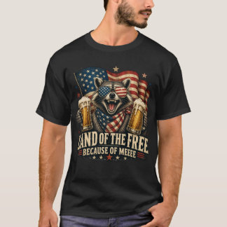 Land van de Vrijen Door Mijeee Grappige Wasbeer T-shirt