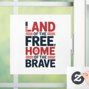 Land van de Vrijen Thuis van de Dapperen USA T-s Raamsticker