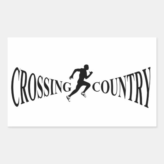 Land van grensoverschrijding rechthoekige sticker (Voorkant)