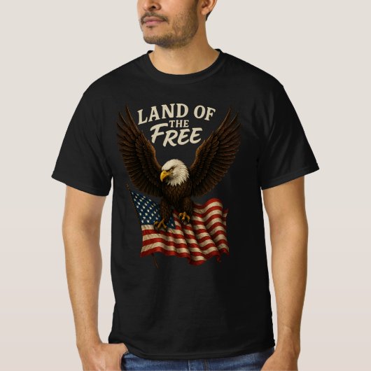 Land van het gratis Bald Eagle T-shirt (Voorkant)