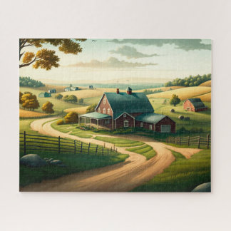 Land van het platteland, Rolling Hills, Boerderij  Legpuzzel