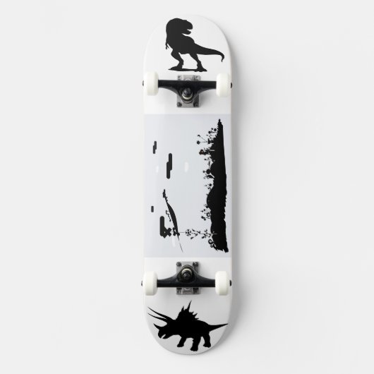 Land van het schaduwgrafisch afbeelding Dinosaurus Skateboard (Voorkant)