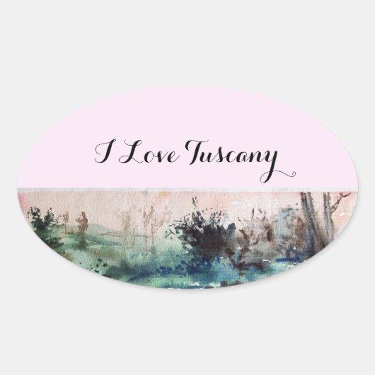 LAND VAN MAREMMA TUSCANY LANDCSAPE OVALE STICKER (Voorkant)