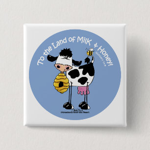 Land van Melk & Honing Vierkante Button 5,1 Cm