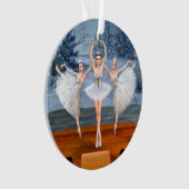 Land van sneeuwdanserende ballerinas ornament (voorkant)