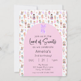 Land van snoepjes Notenkraker Verjaardagsfoto Kaart