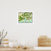 Land van Vele Poster van de Kaart van Tales (Keuken)