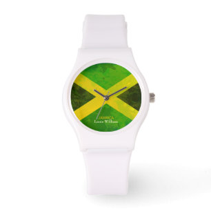 Land Vlag Jamaica Rasta Naam Horloge