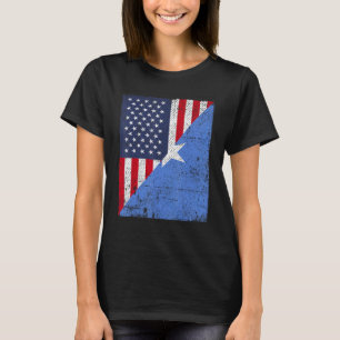 Land Vlag Ontwerp Half VS Half Somalië T-shirt