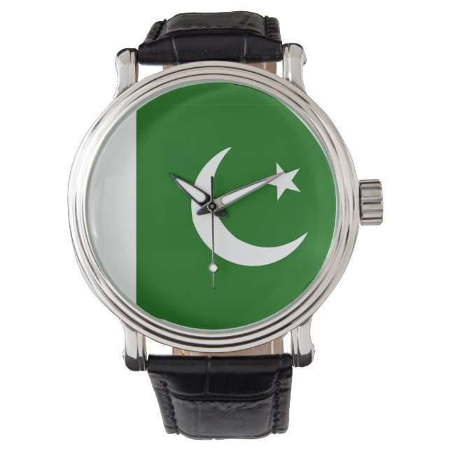 Land Vlag Pakistan Horloge (Voorkant)