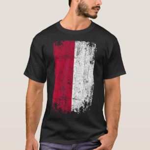Land Vlag Souvenir Grunge Vlag Indonesië T-shirt