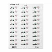 Land Vrachtwagen Vrolijke Kerstboom Etiket (Full Sheet)