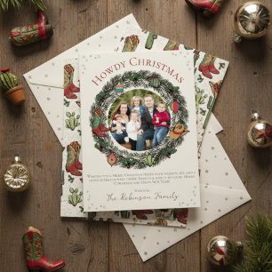 Land Vrolijk Kerstfeest Familie Kerstmis Feestdagenkaart