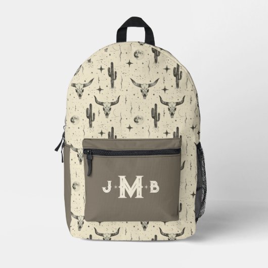 Land Western Aangepast Monogram Bedrukte Rugzak (Voorkant)