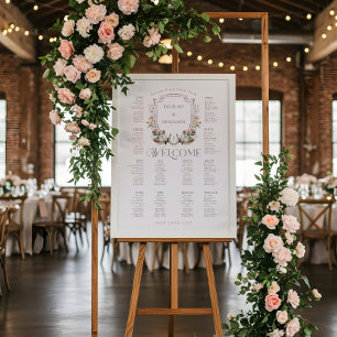 Land Western Bloemen Crest Bruiloft Zitkaarten Poster