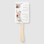 Land Western Boho Floral Wedding Day Programma Handwaaier (Voorkant)