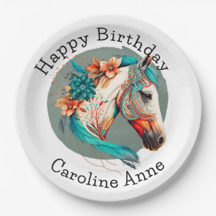 Land Western Boho Paard Verjaardagsfeest Papieren Bordje