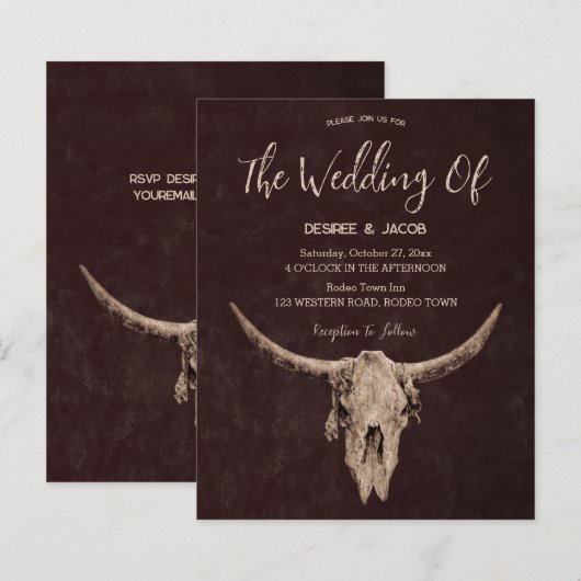 Land Western Bruin Rustiek Bull Skull Budget (Voorkant / Achterkant)