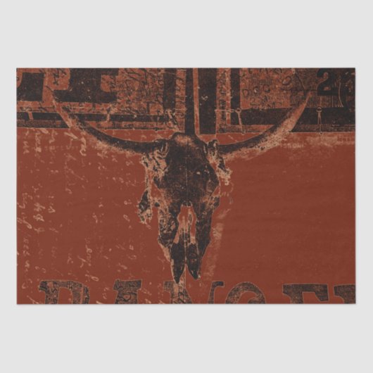 Land Western Bull Skull Rust Red  Tissuepapier (Voorkant)