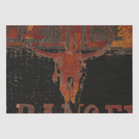 Land Western Bull Skull-script  Tissuepapier (Voorkant)