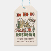 Land Western Cowboy Kerstmis Cadeaulabel (Voorkant)