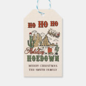 Land Western Cowboy Kerstmis Cadeaulabel (Achterkant)