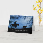 Land Western Cowboy Religieuze Kerstmis Kaart (Gele Bloem)