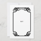 Land Western Deco Zwart Wit Formele Bruiloft Kaart (Achterkant)