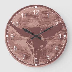 Land Western Longhorns Bull Skull Cowboy Gifts Grote Klok