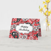 Land Western Paisley Happy Birthday Kaart (Gele Bloem)