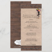 Land Western prikkeldraad bruiloft Menu (Voorkant / Achterkant)