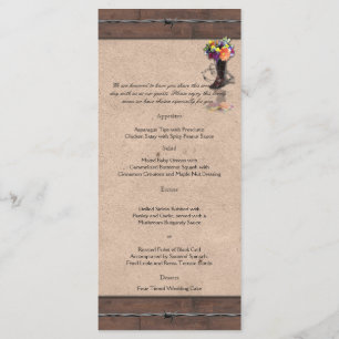 Land Western prikkeldraad bruiloft Menu