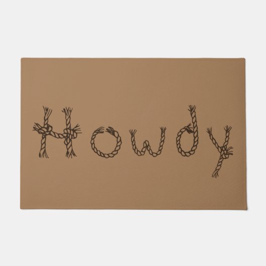 Land Western Rope Farmhouse Howdy Deurmat (Voorkant)