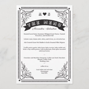 land Western rustieke eenvoudige chique bruiloft Menu