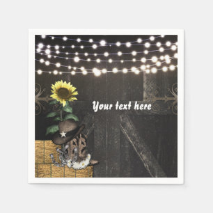 Land Western rustieke schuur deur servetten