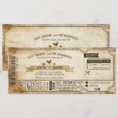 land Western thema ticket bruiloft Kaart (Voorkant / Achterkant)