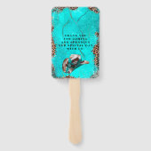 Land Western Turquoise Wood Weddenschap Handwaaier (Achterkant)