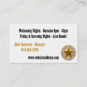 Land Western Visitekaartje: Golden Star D3 Visitekaartje (Achterkant)