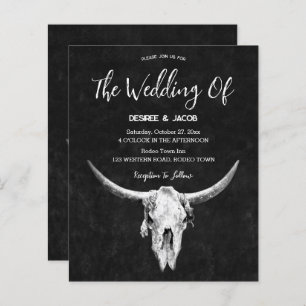 Land Western Zwart-wit Bull Skull Budget