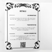 Land Western Zwart Wit Formele Trifold Bruiloft Drieluik Uitnodiging (Binnenzijde eerst)