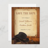 Land Westerne bruiloft Save the Date Briefkaarten (Voorkant / Achterkant)