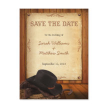 Land Westerne bruiloft Save the Date Briefkaarten
