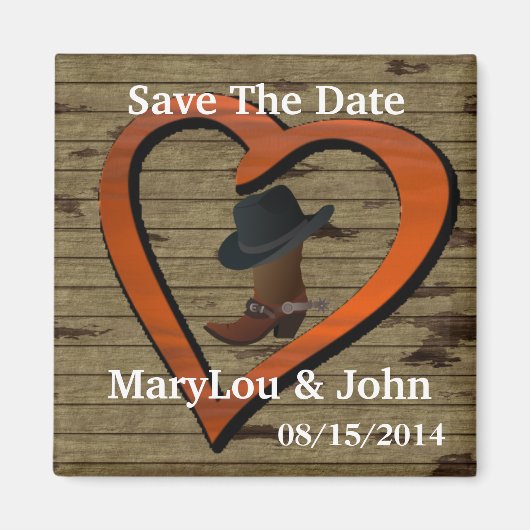 Land Westerne BRUILOFT Save The DATE Magnet Magneet (Voorkant)